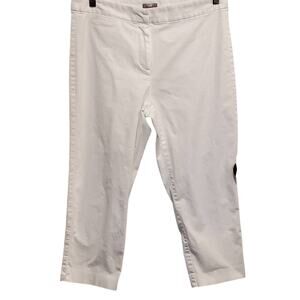 J.Jill White Cropped Capri Pants Stretch Size 8